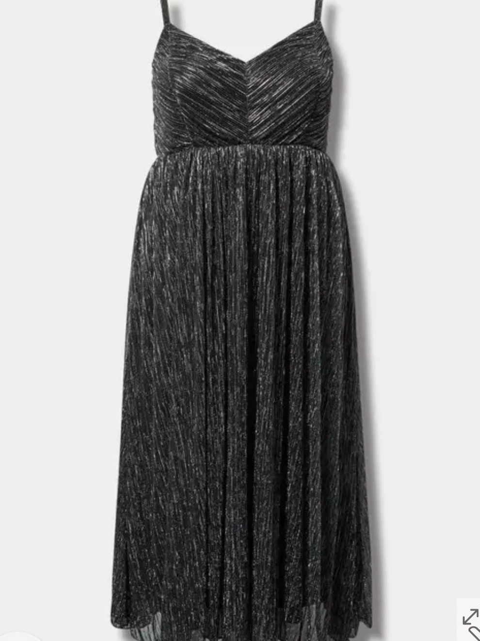 Nwt Torrid Black Metallic-Thread Spaghetti-Strap Maxi Dress